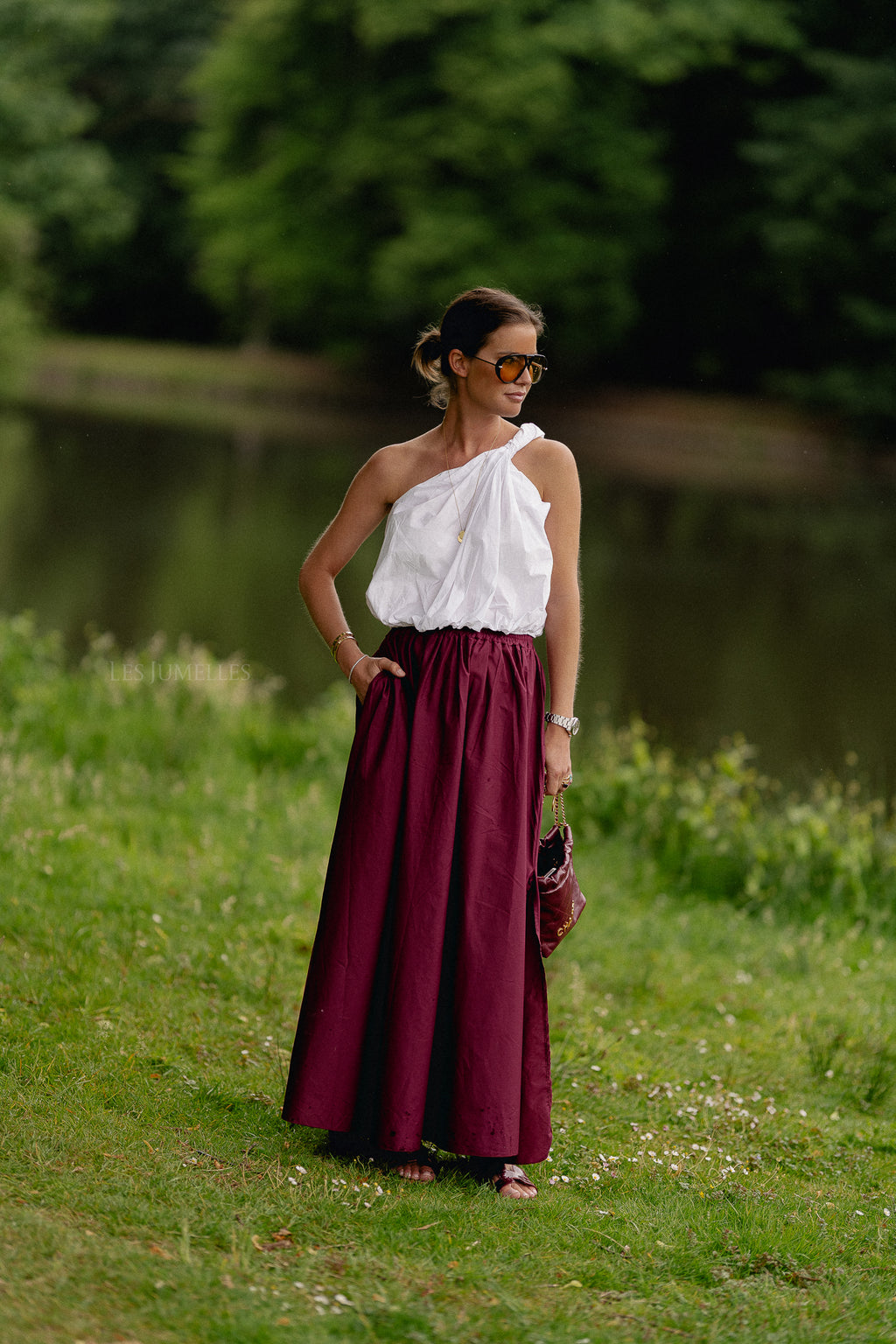 Fran long skirt aubergine