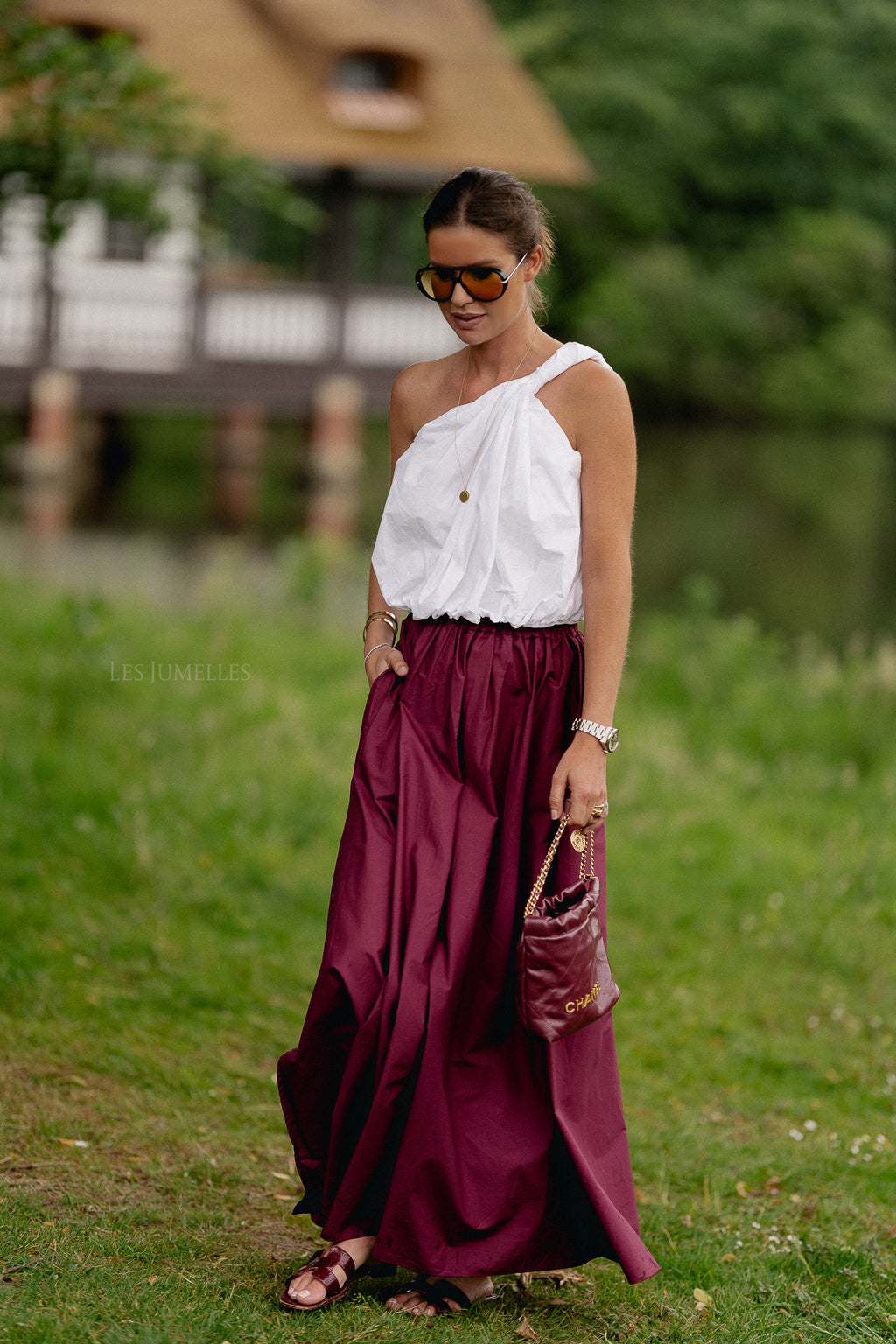 Fran long skirt aubergine