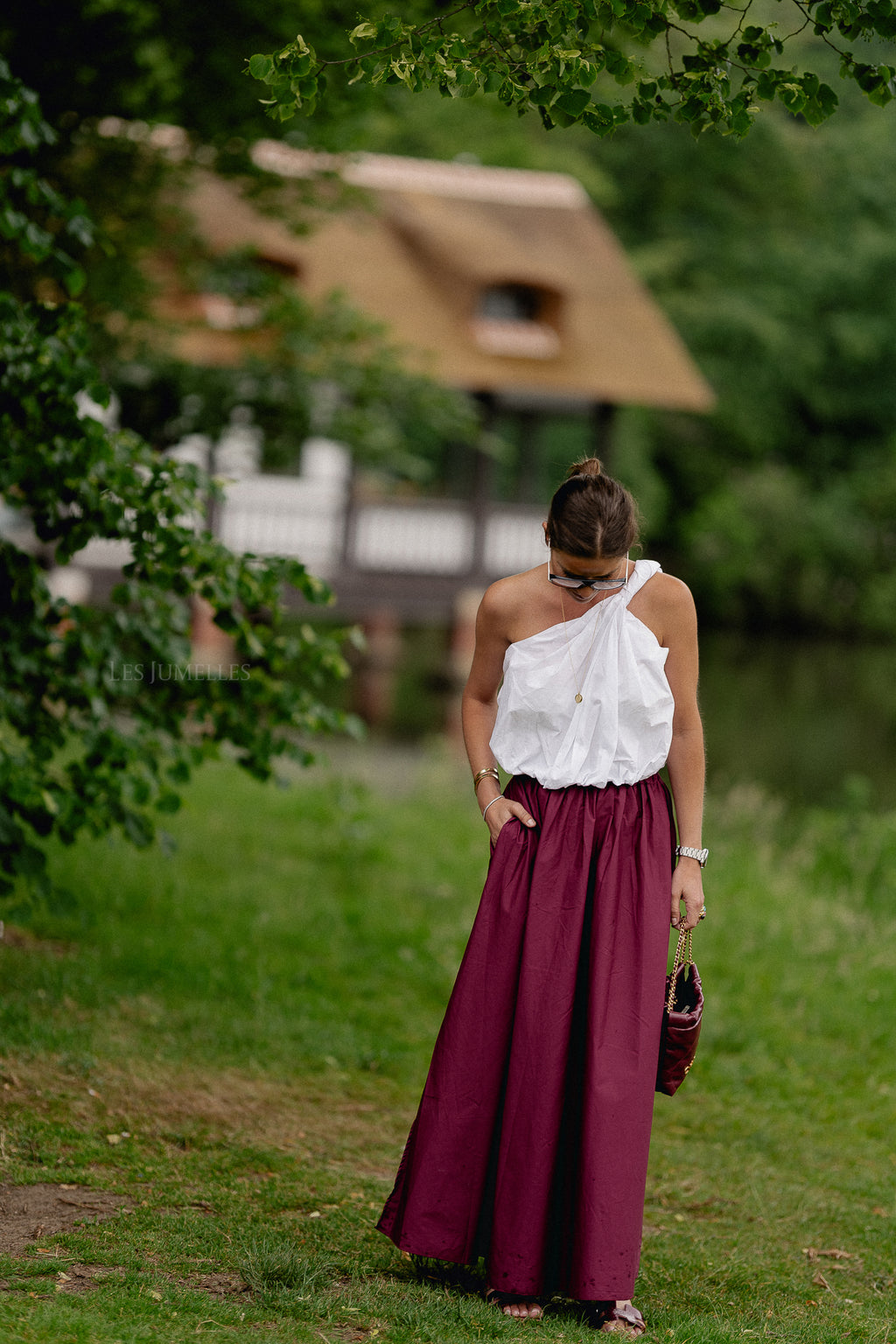 Fran long skirt aubergine