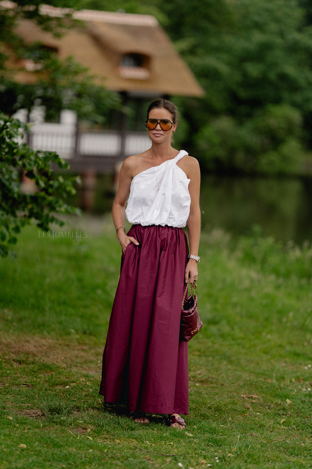 Fran long skirt aubergine