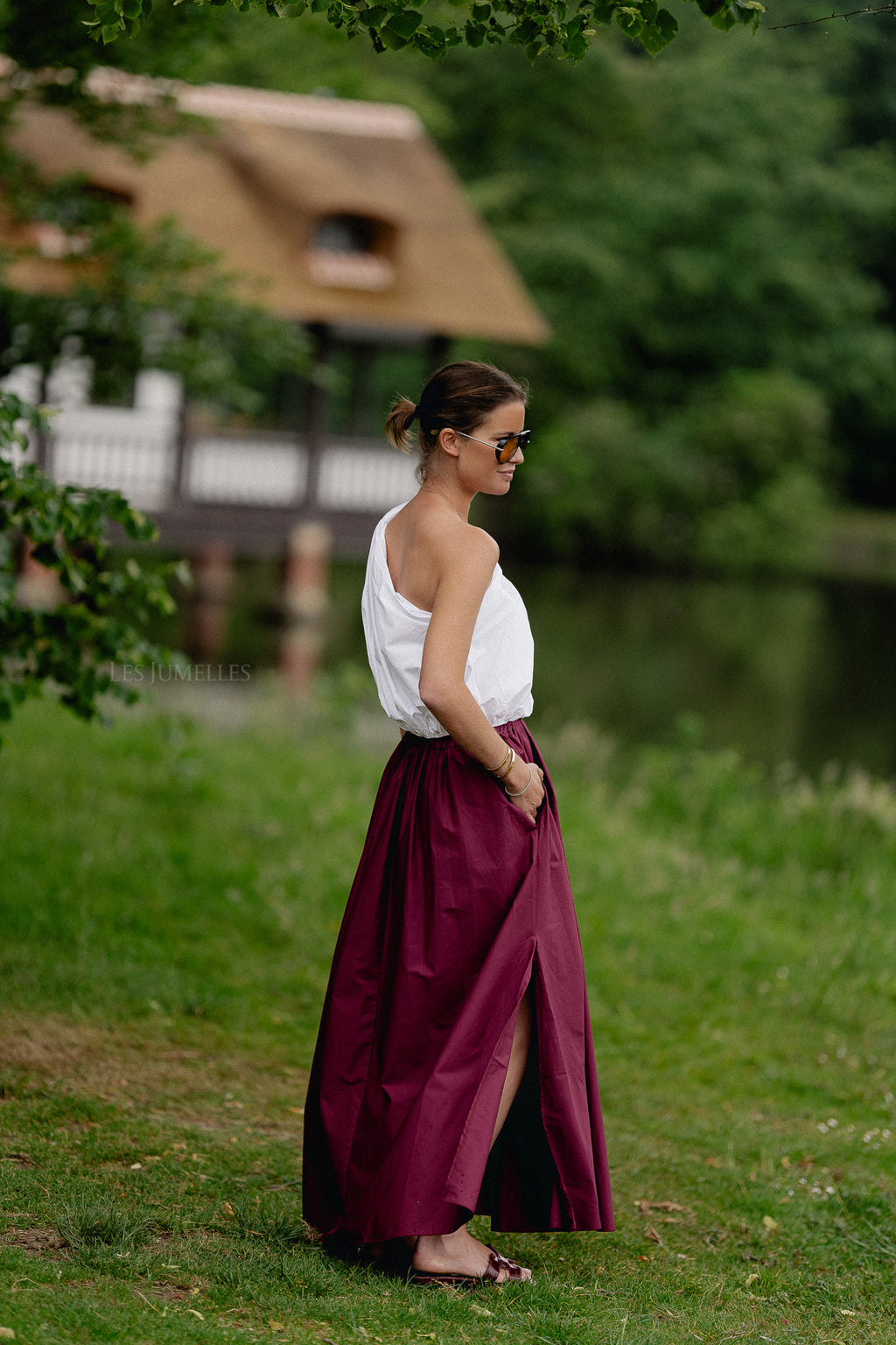 Fran long skirt aubergine