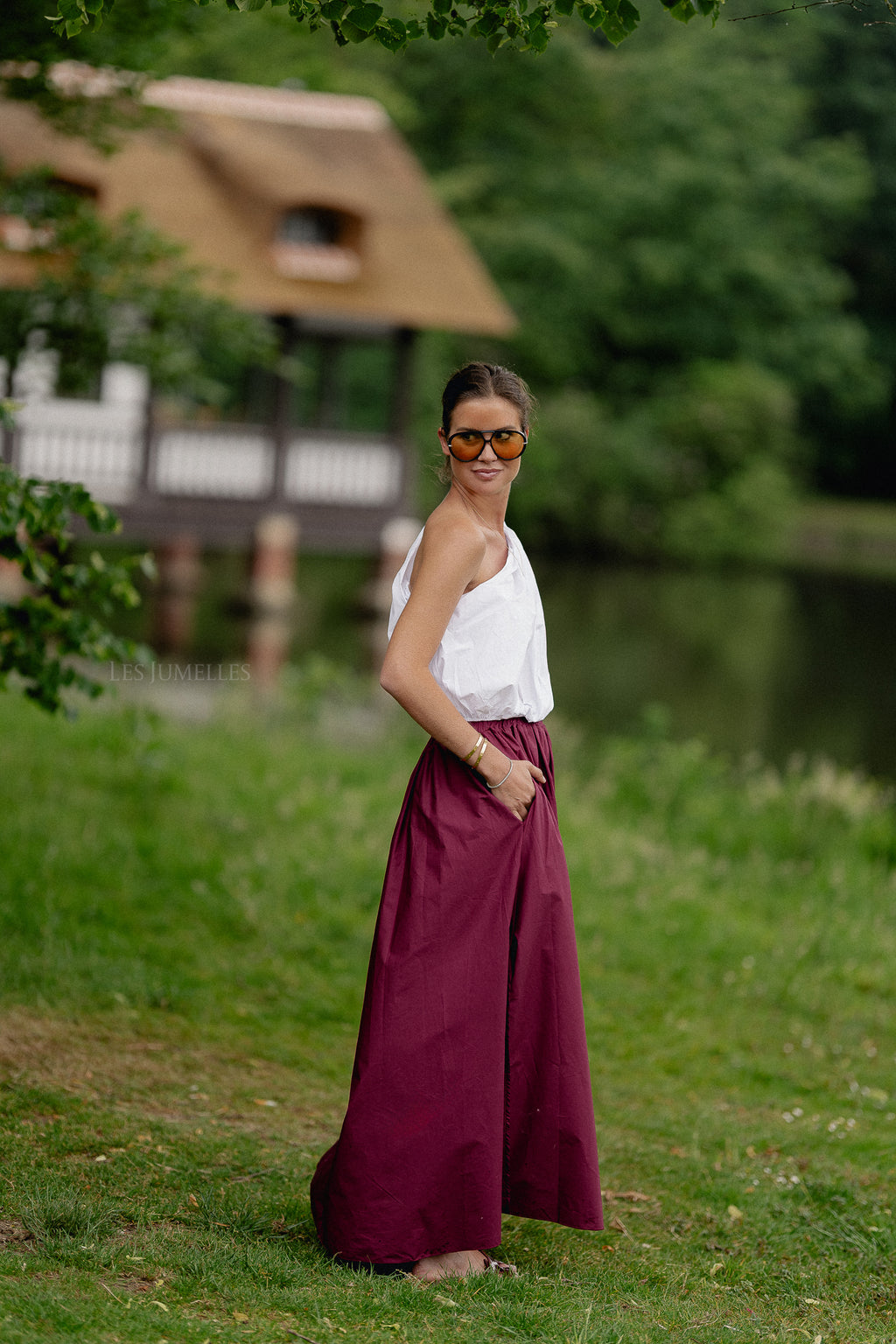 Fran long skirt aubergine