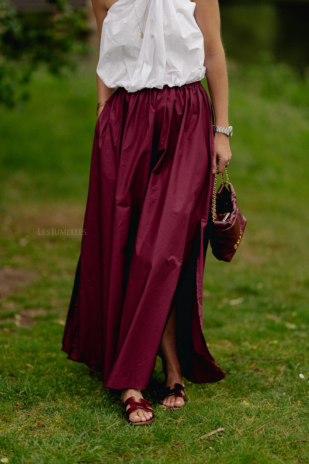 Fran long skirt aubergine