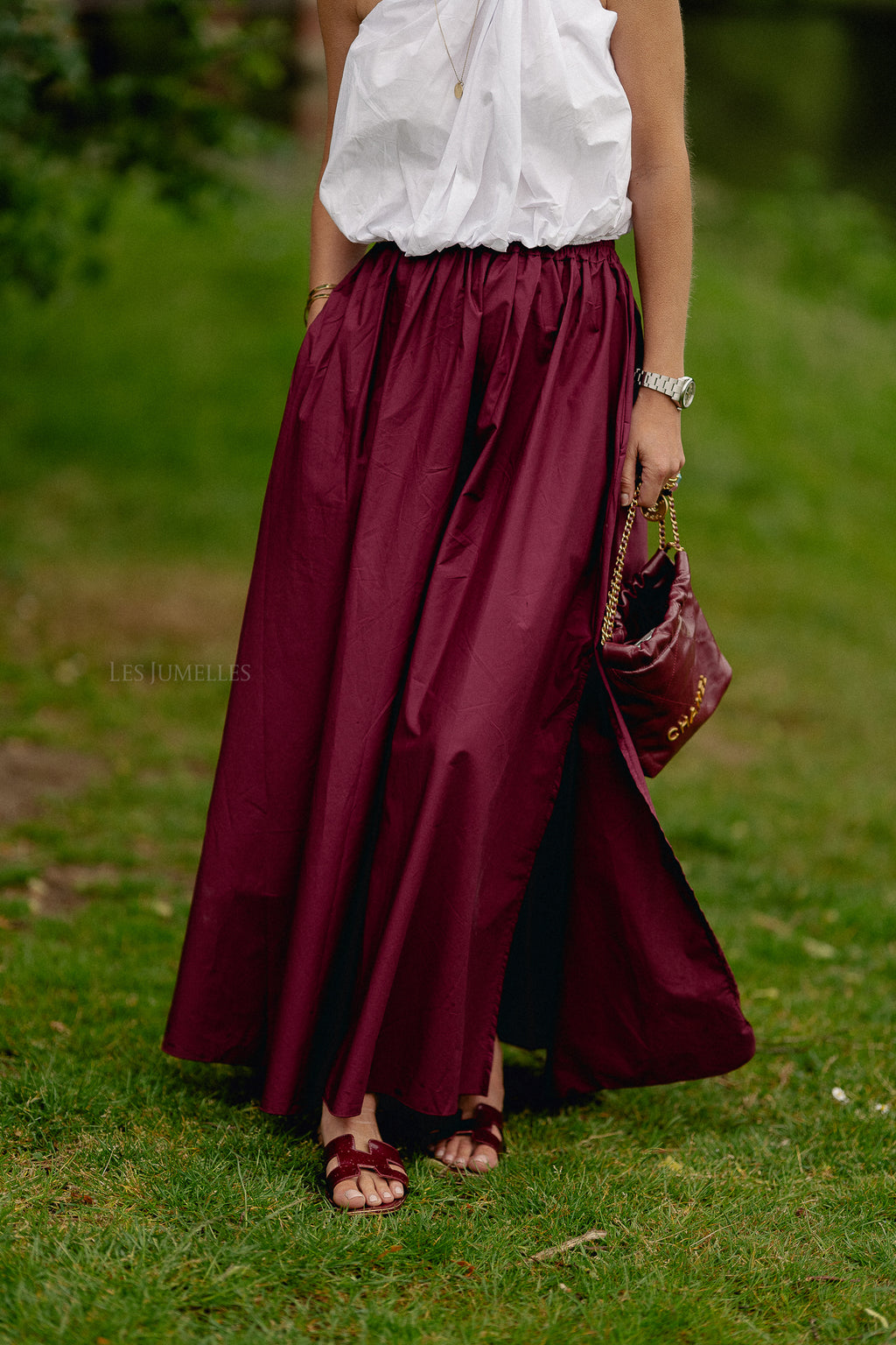 Fran long skirt aubergine