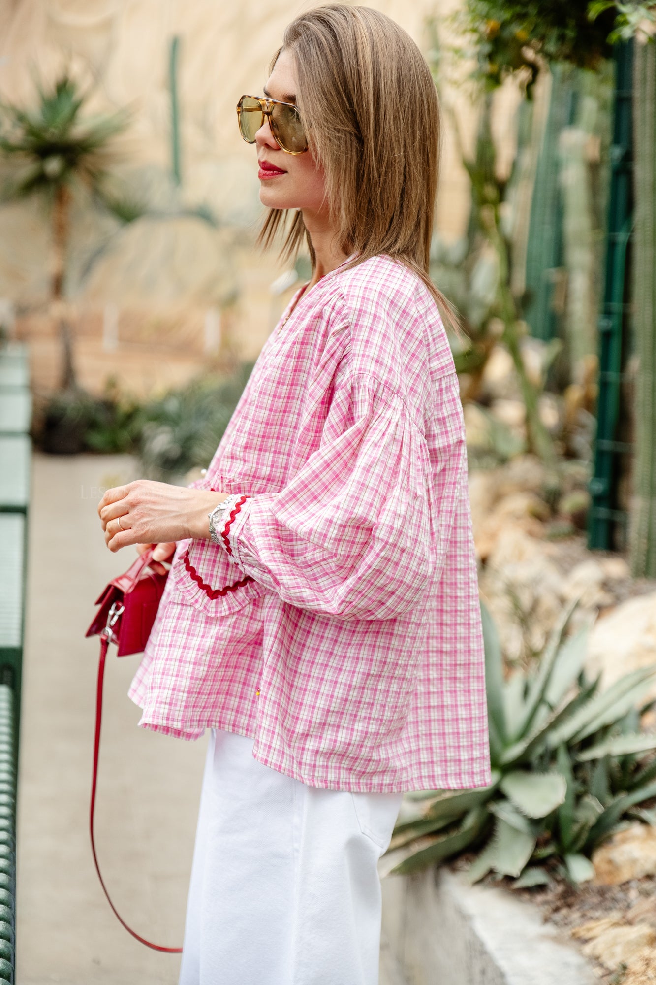 Lilou Rüschenhemd aus Baumwolle rosa
