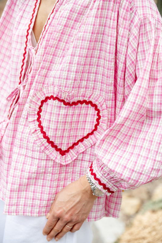 Les Jumelles Lilou cotton frill shirt pink