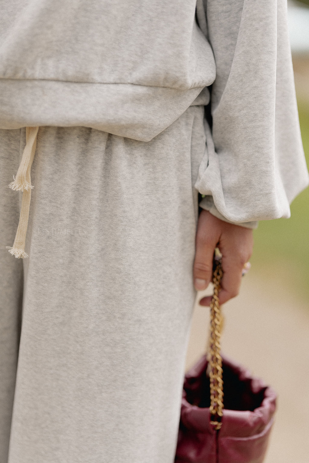 Lucie velvet pants grey melange