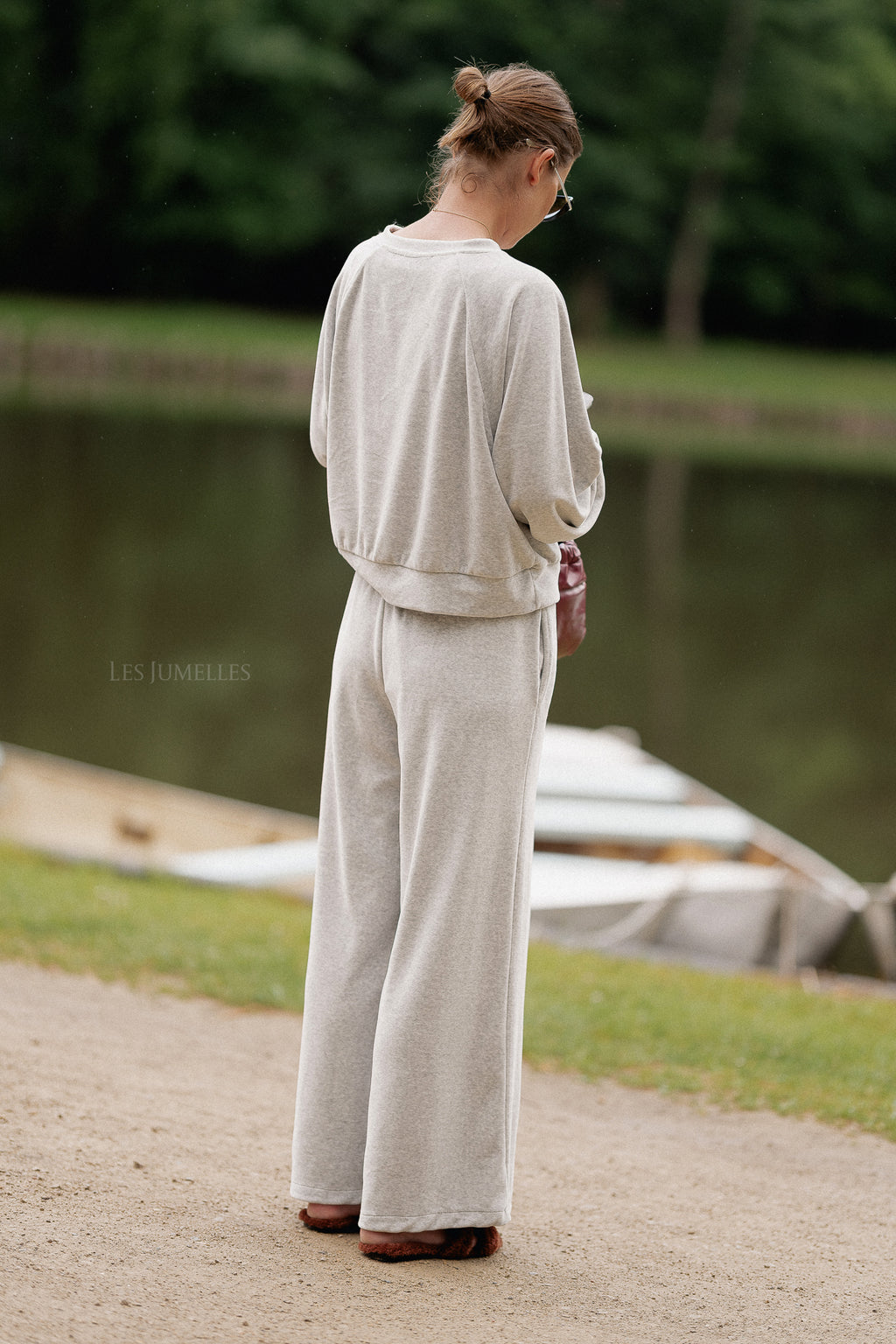 Lucie velvet pants grey melange