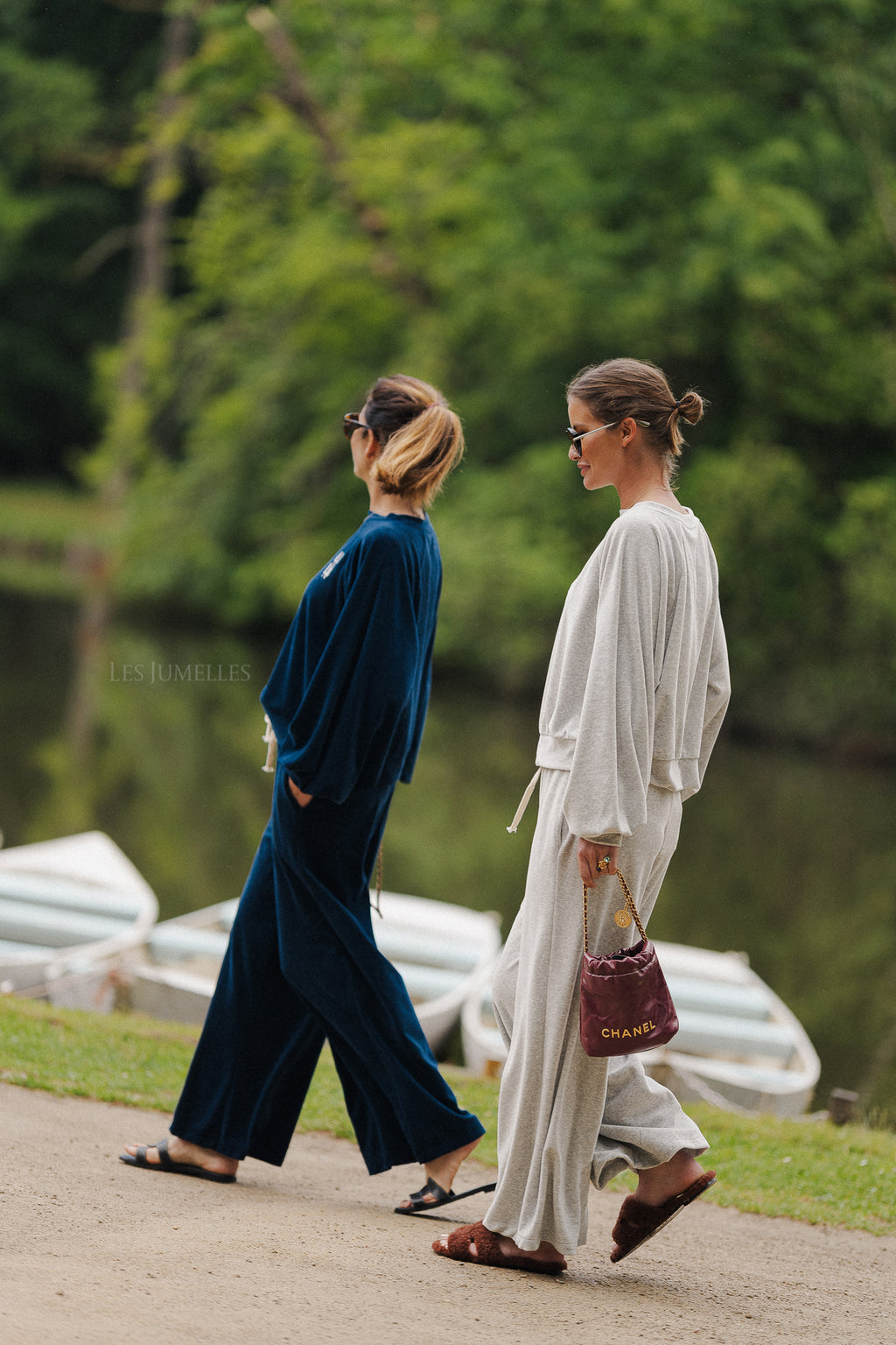 Lucie velvet pants grey melange