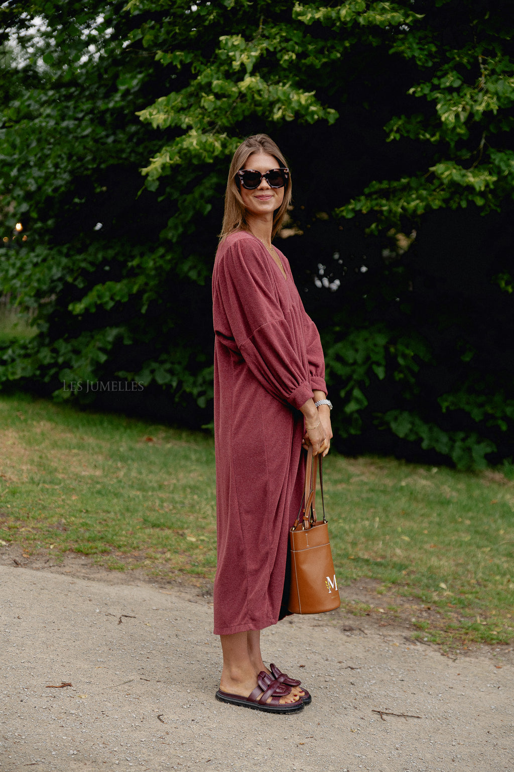 Louise Frottee-Kleid Weinrot 