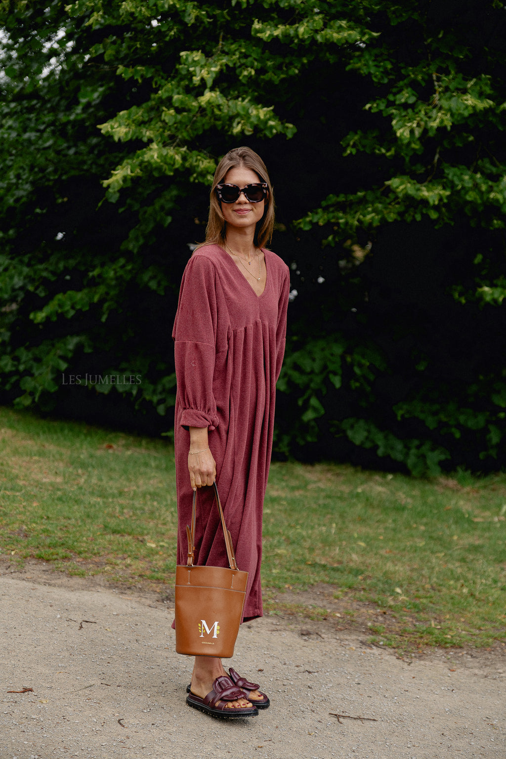 Louise Frottee-Kleid Weinrot 