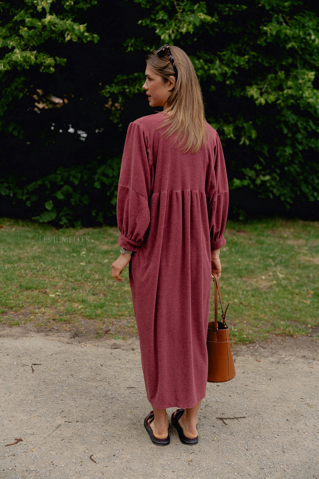 Louise Frottee-Kleid Weinrot 