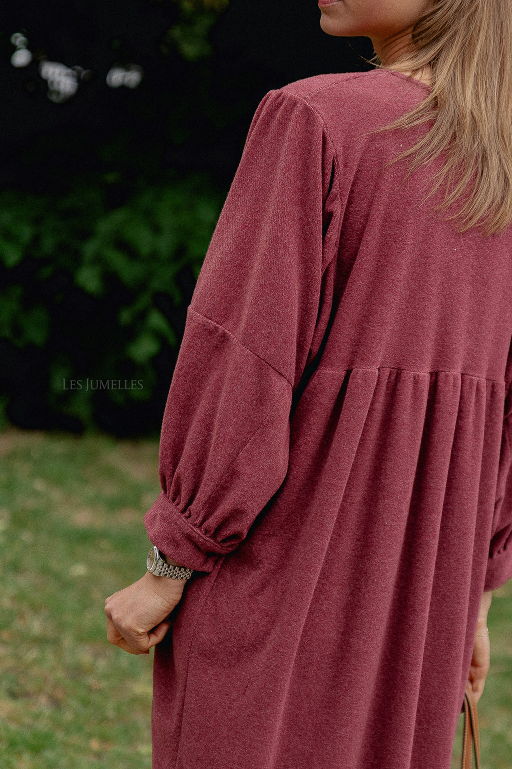 Louise Frottee-Kleid Weinrot 