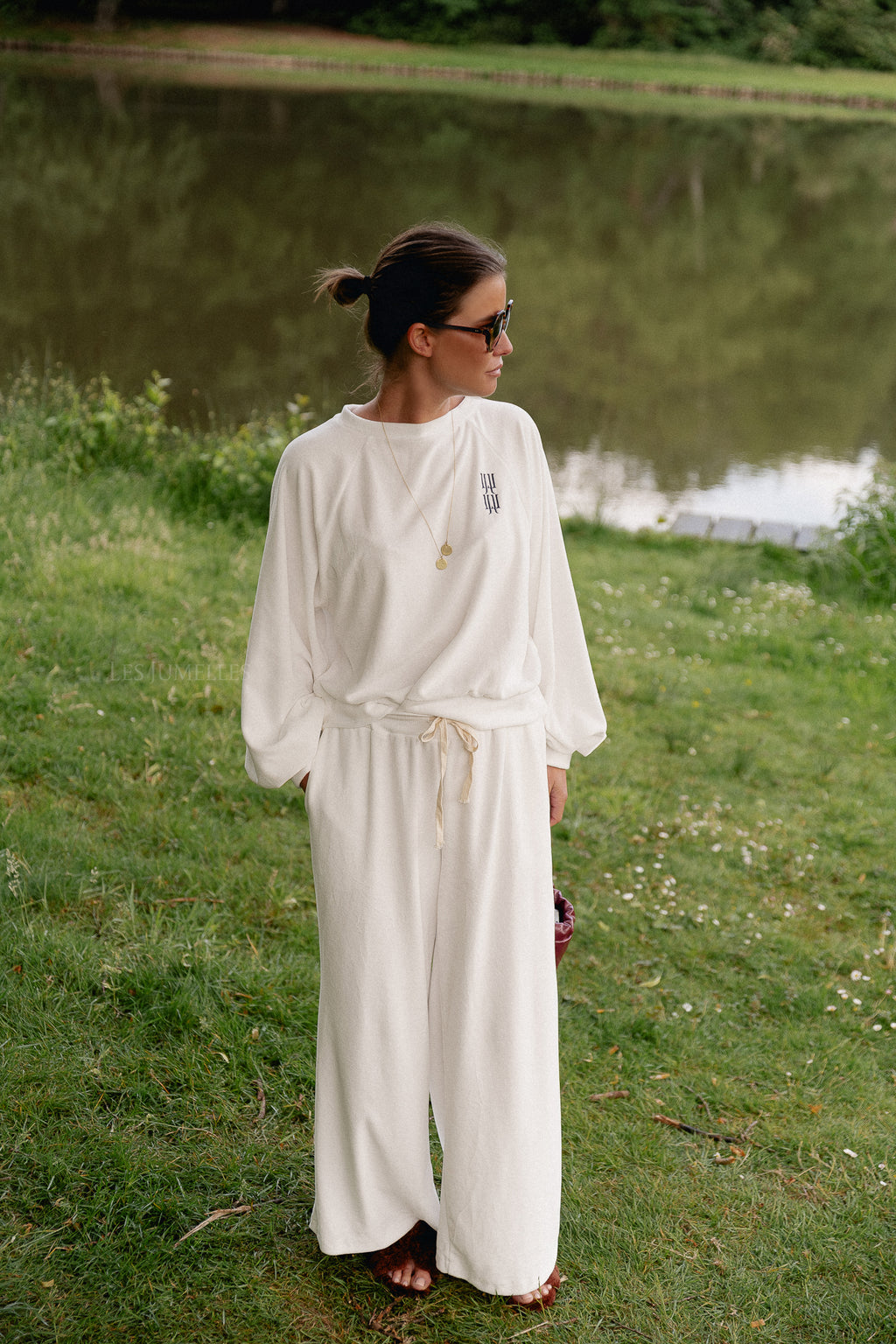 Lucie fluwelen broek wit