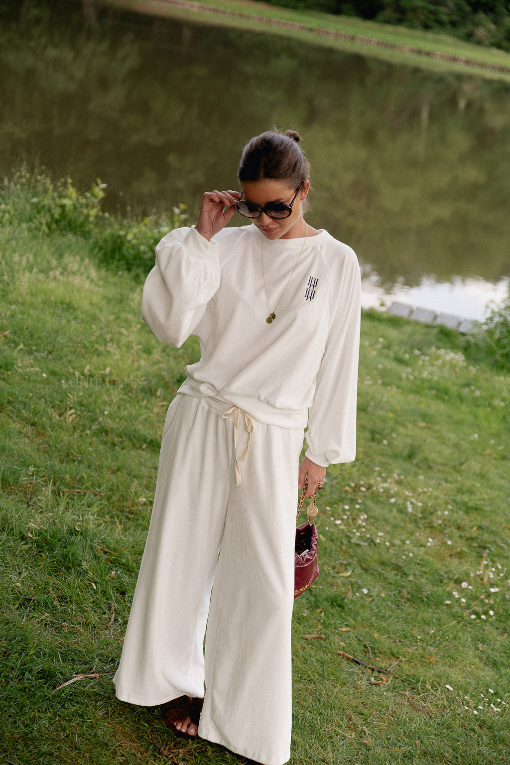 Lucie fluwelen broek wit