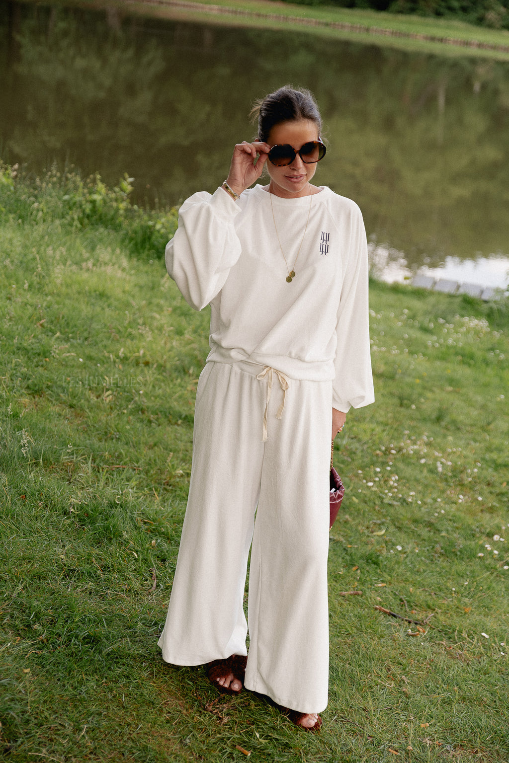 Lucie fluwelen broek wit