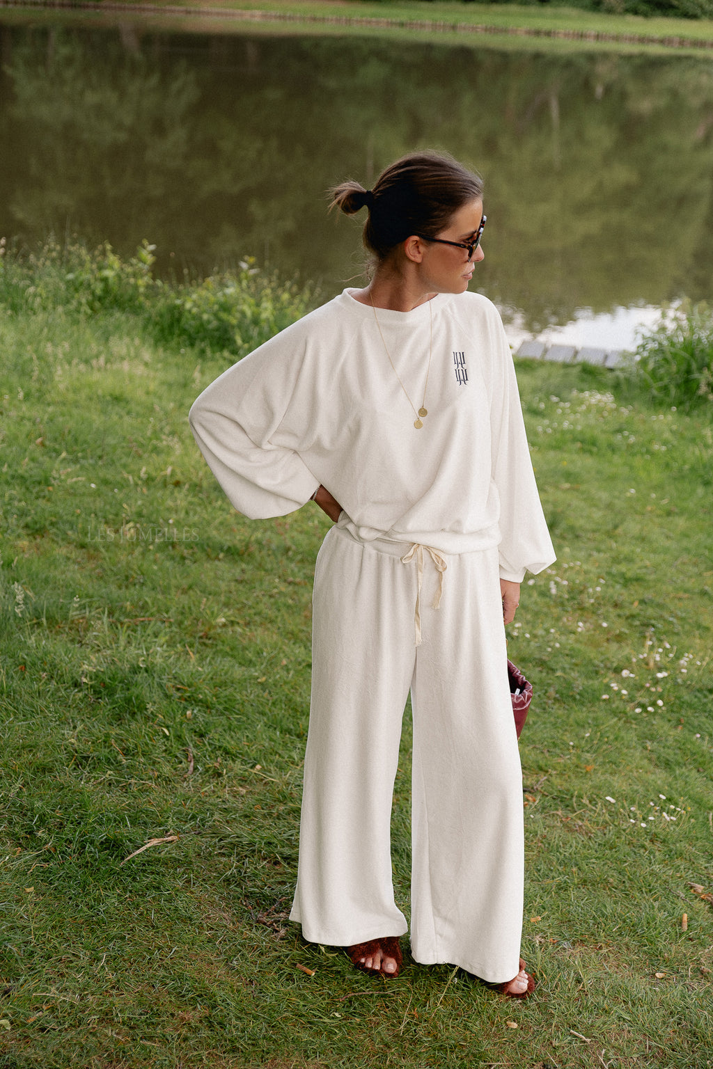 Lucie fluwelen broek wit