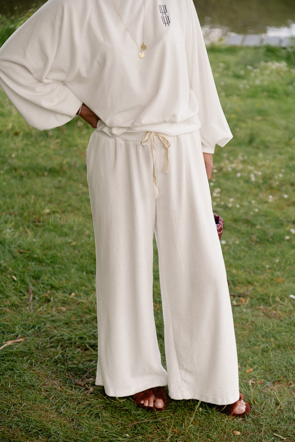 Lucie fluwelen broek wit
