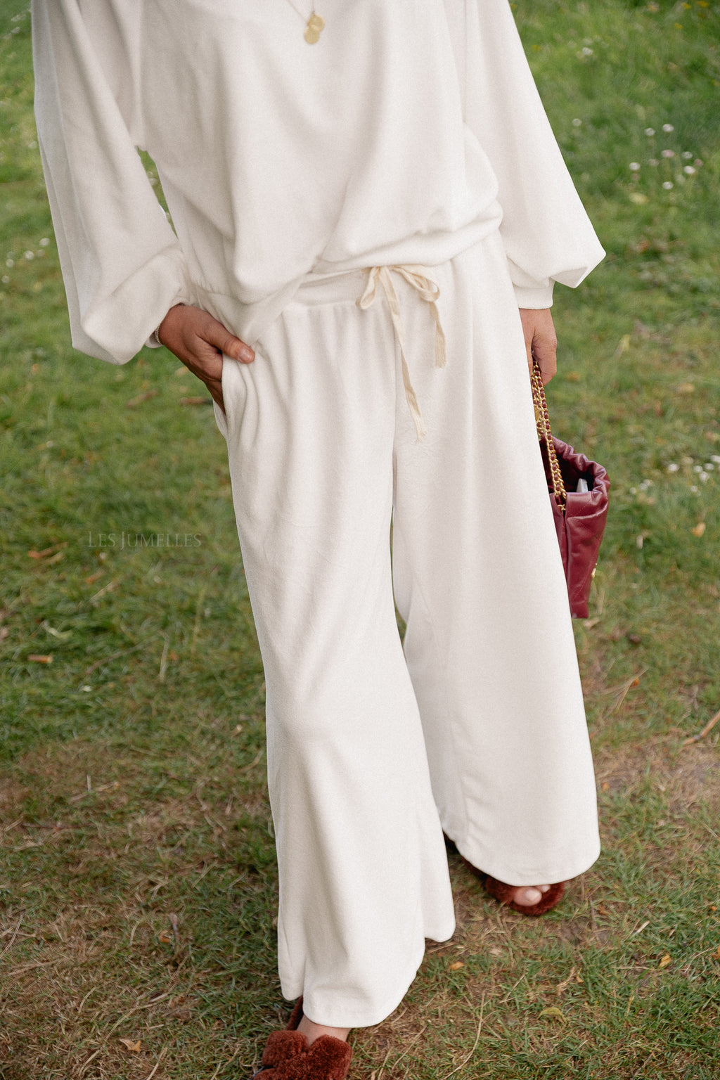 Lucie fluwelen broek wit