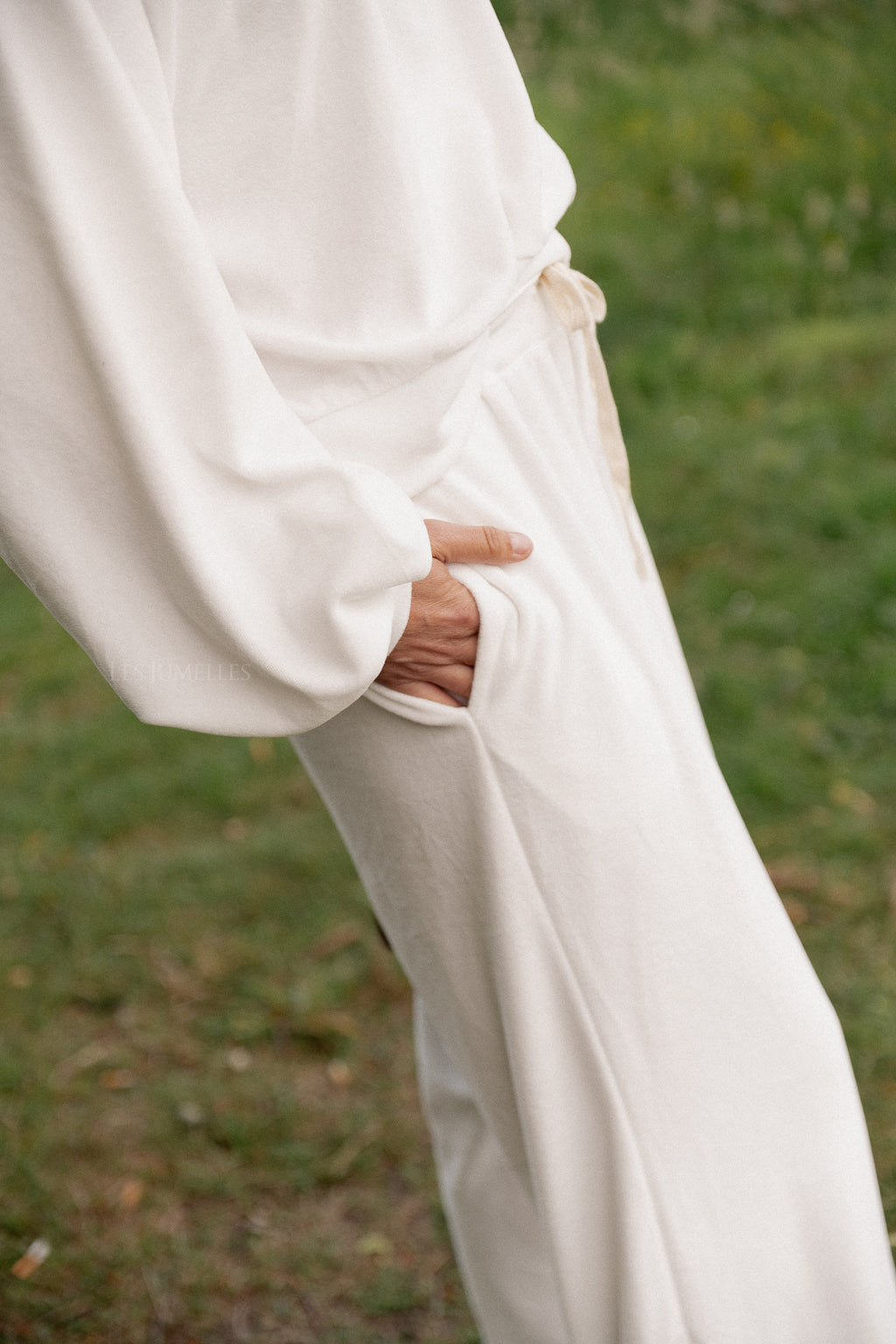 Lucie fluwelen broek wit
