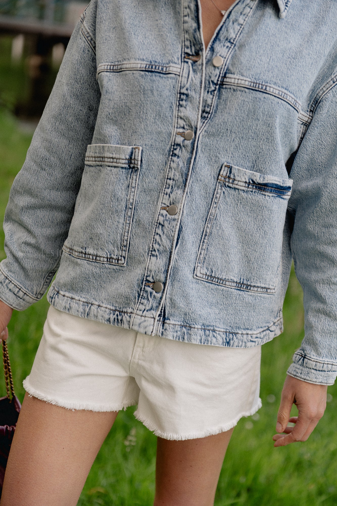 VIJaf LS denim jacket light blue