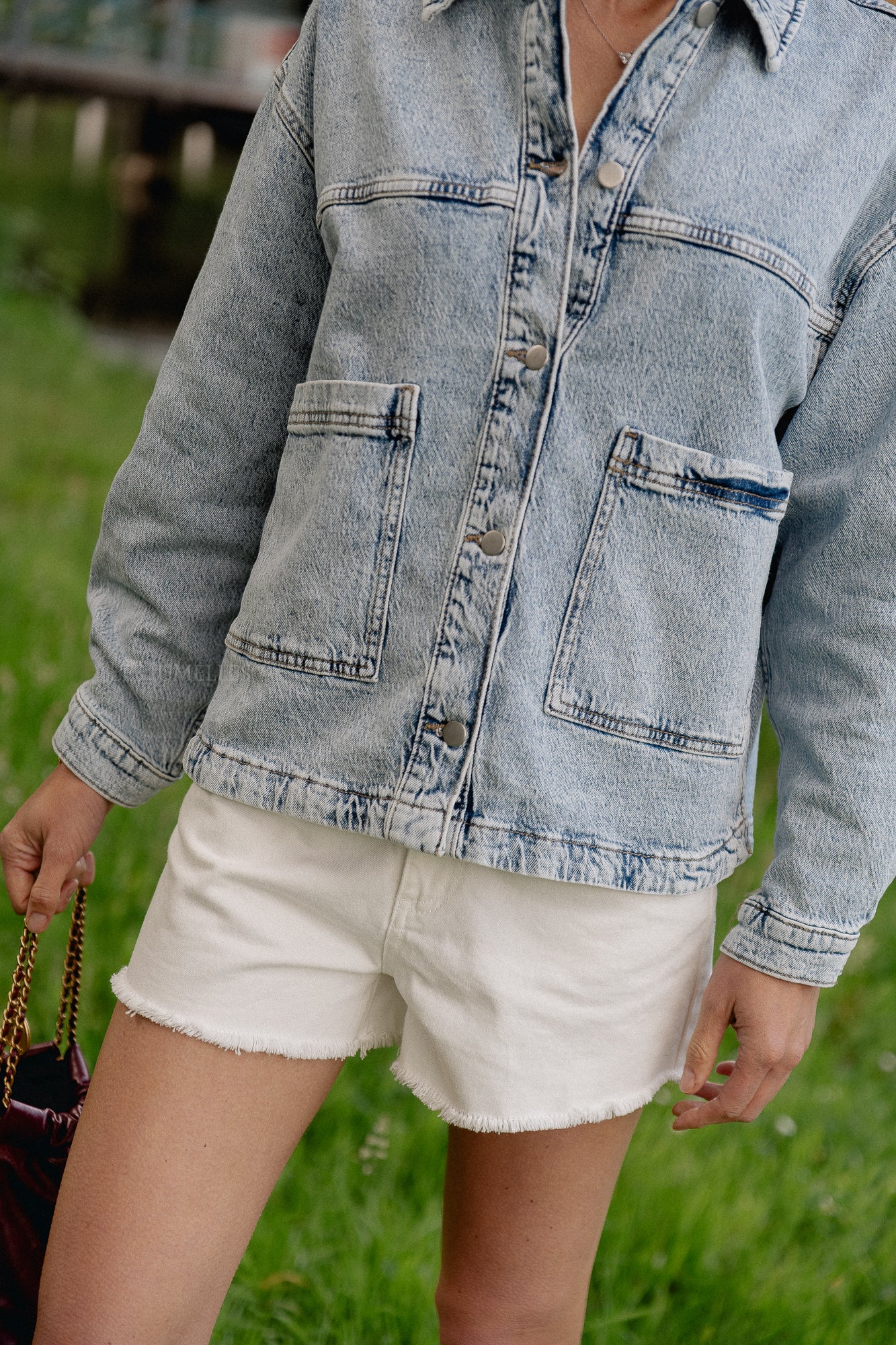 VIJaf LS denim jacket light blue