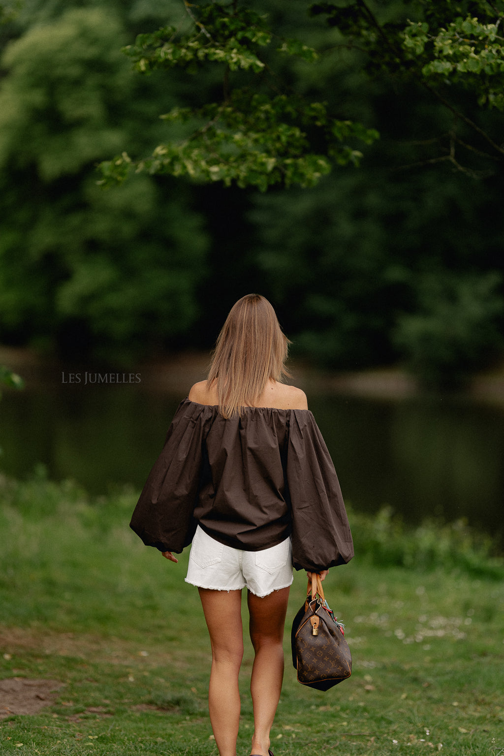 Fran off shoulder blouse hot chocolate