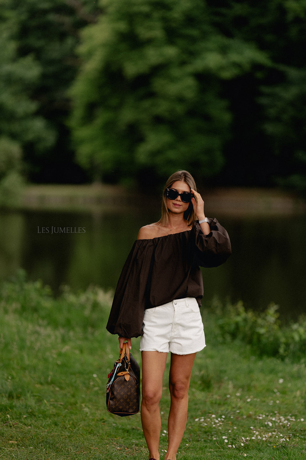 Fran off shoulder blouse hot chocolate