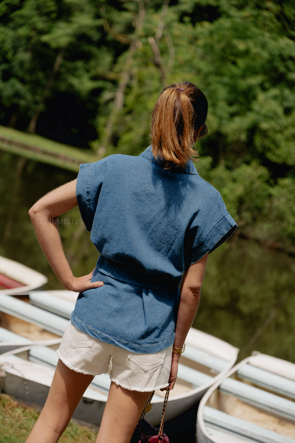 Margaux Jeans-Kimono Mittelblau