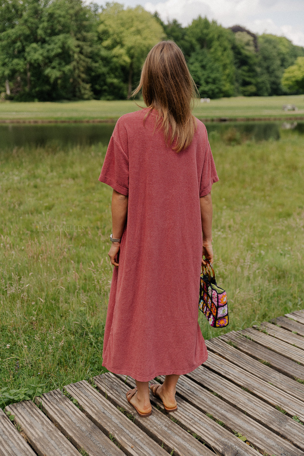 Dorothee T-Shirt-Kleid in Weinrot
