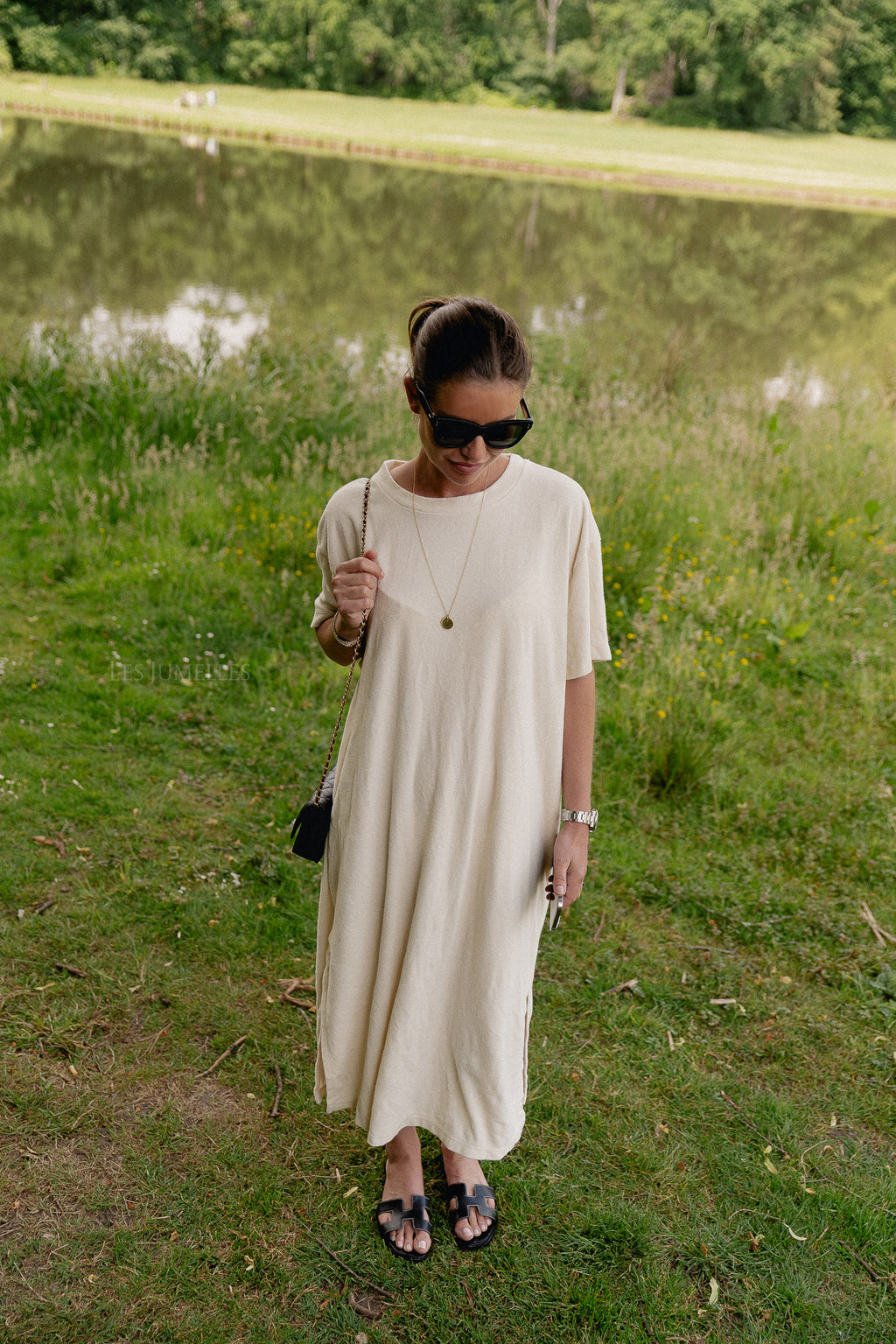 Dorothee T-Shirt-Kleid in Ecru