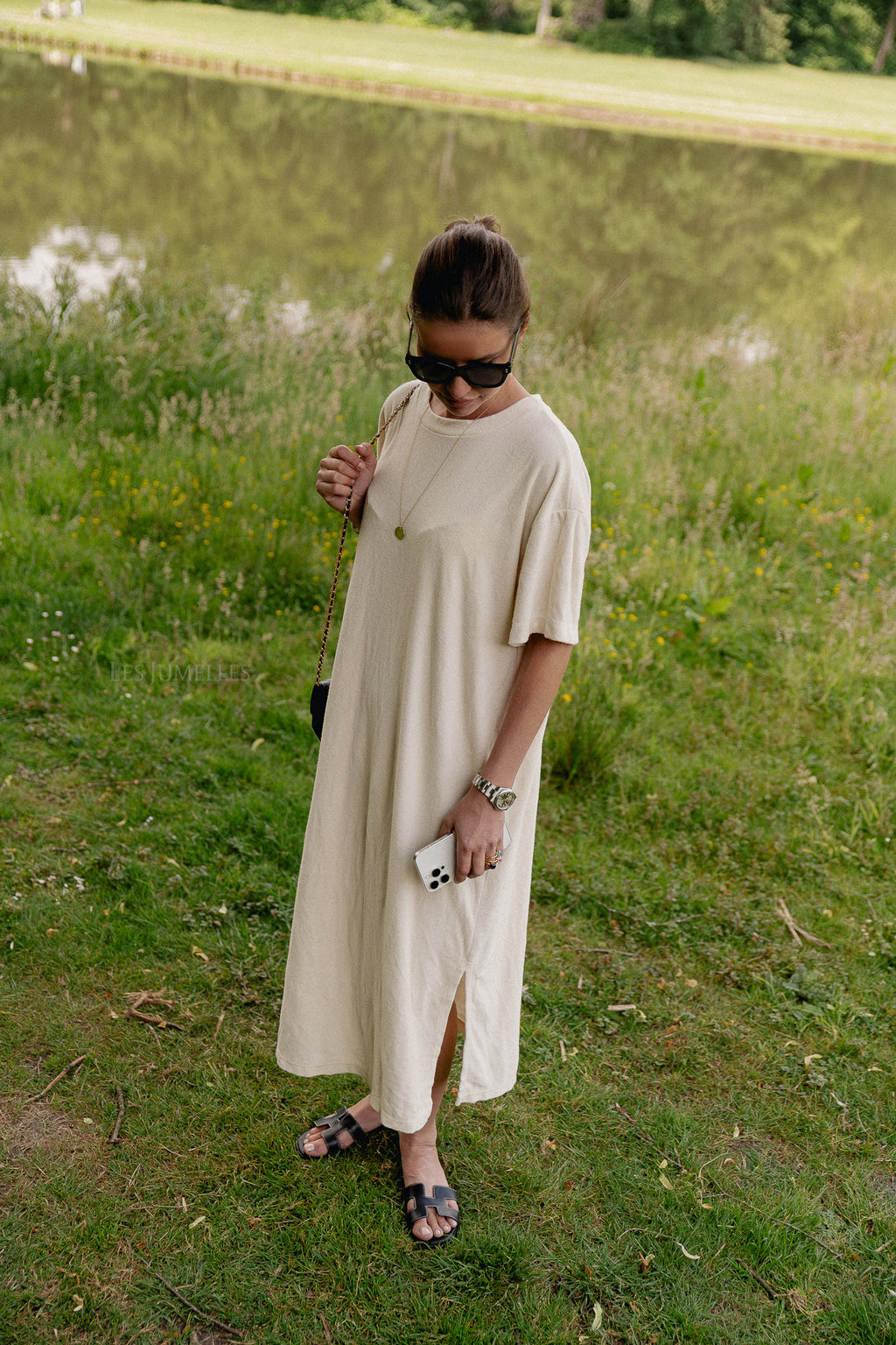 Dorothee T-Shirt-Kleid in Ecru