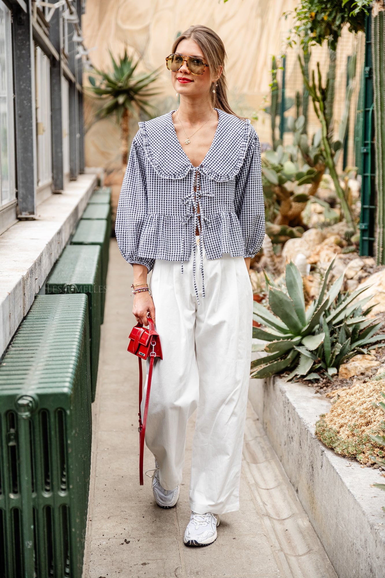 Celie wide trousers white
