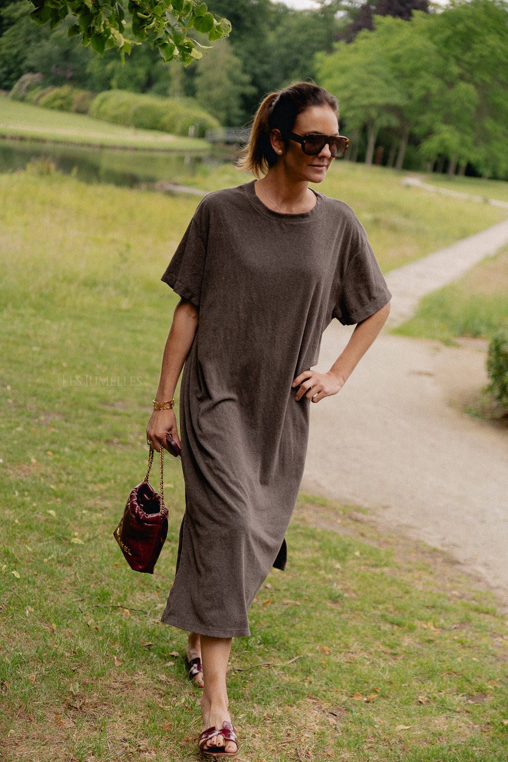 Dorothee T-Shirt-Kleid in Braun