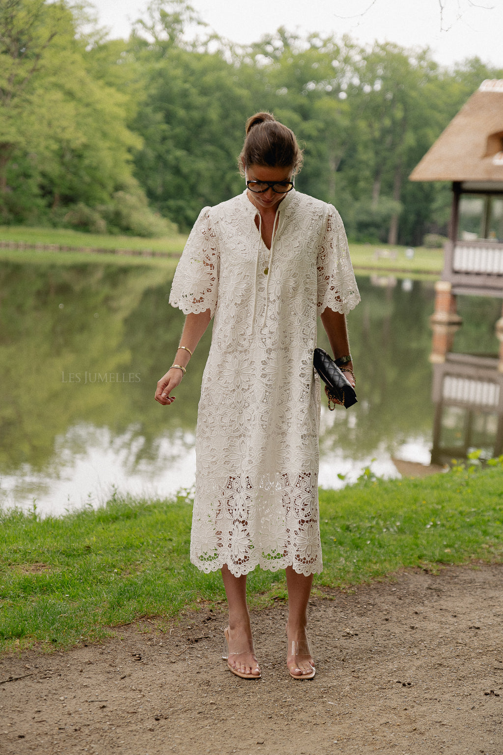 YASMilvo 2/4 Maxikleid Sternweiß
