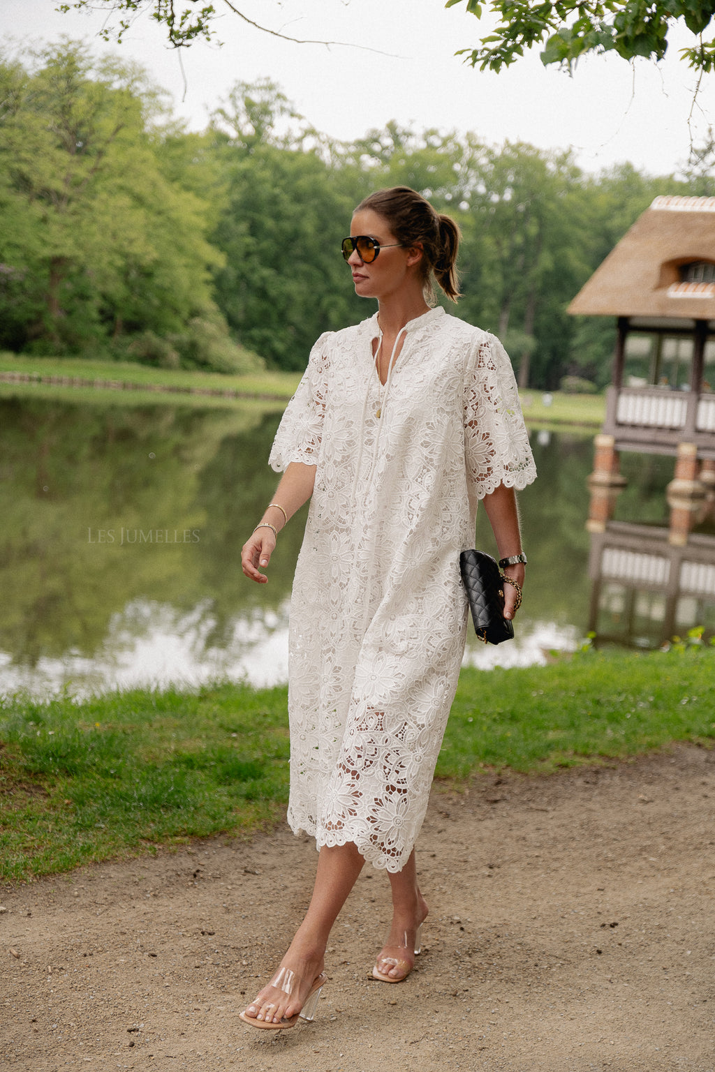 YASMilvo 2/4 Maxikleid Sternweiß
