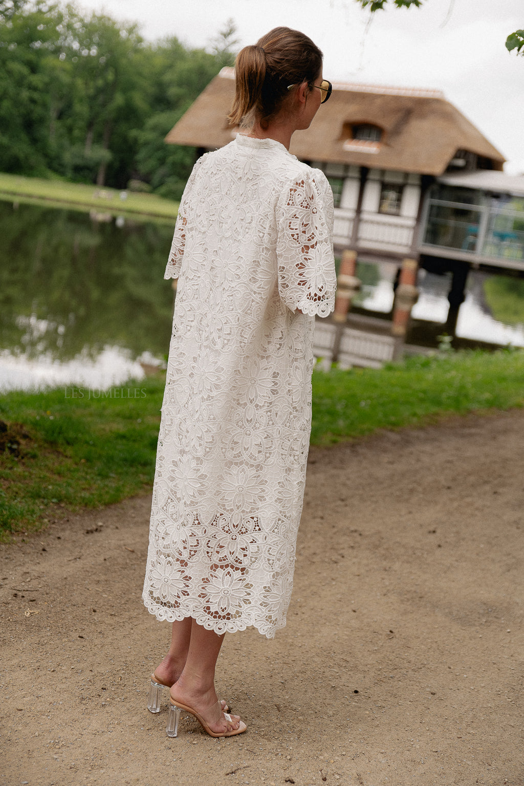 YASMilvo 2/4 Maxikleid Sternweiß