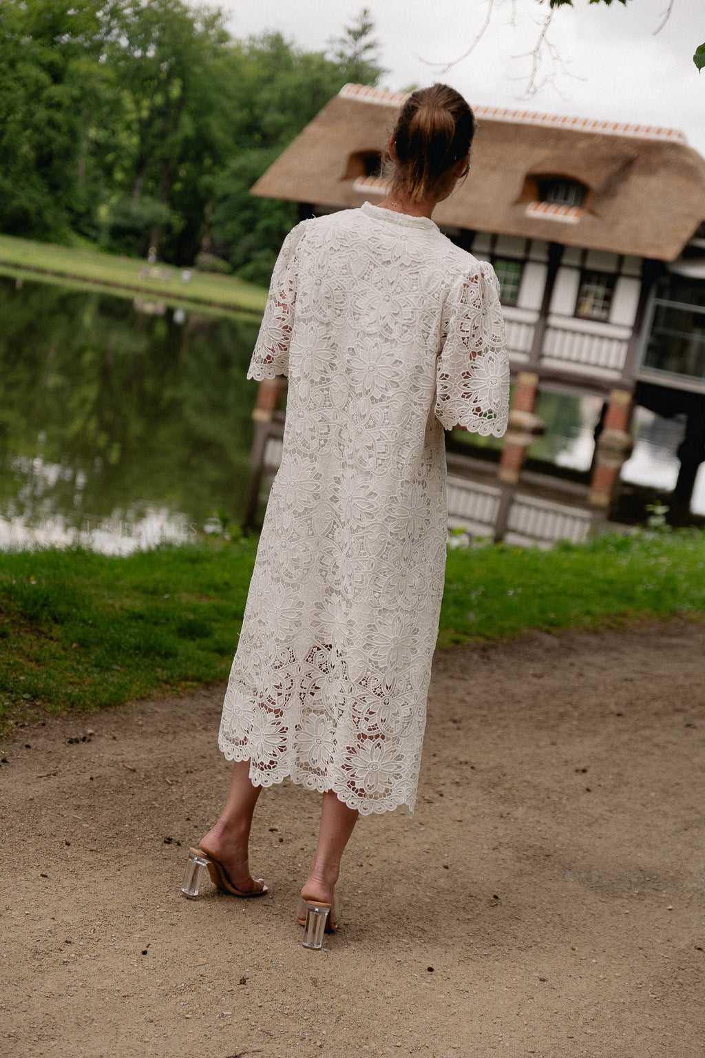 YASMilvo 2/4 Maxikleid Sternweiß