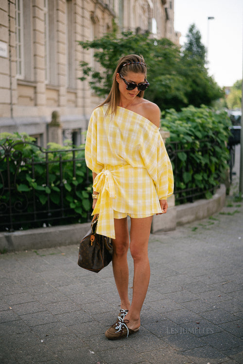 Cosette big checks blouse yellow