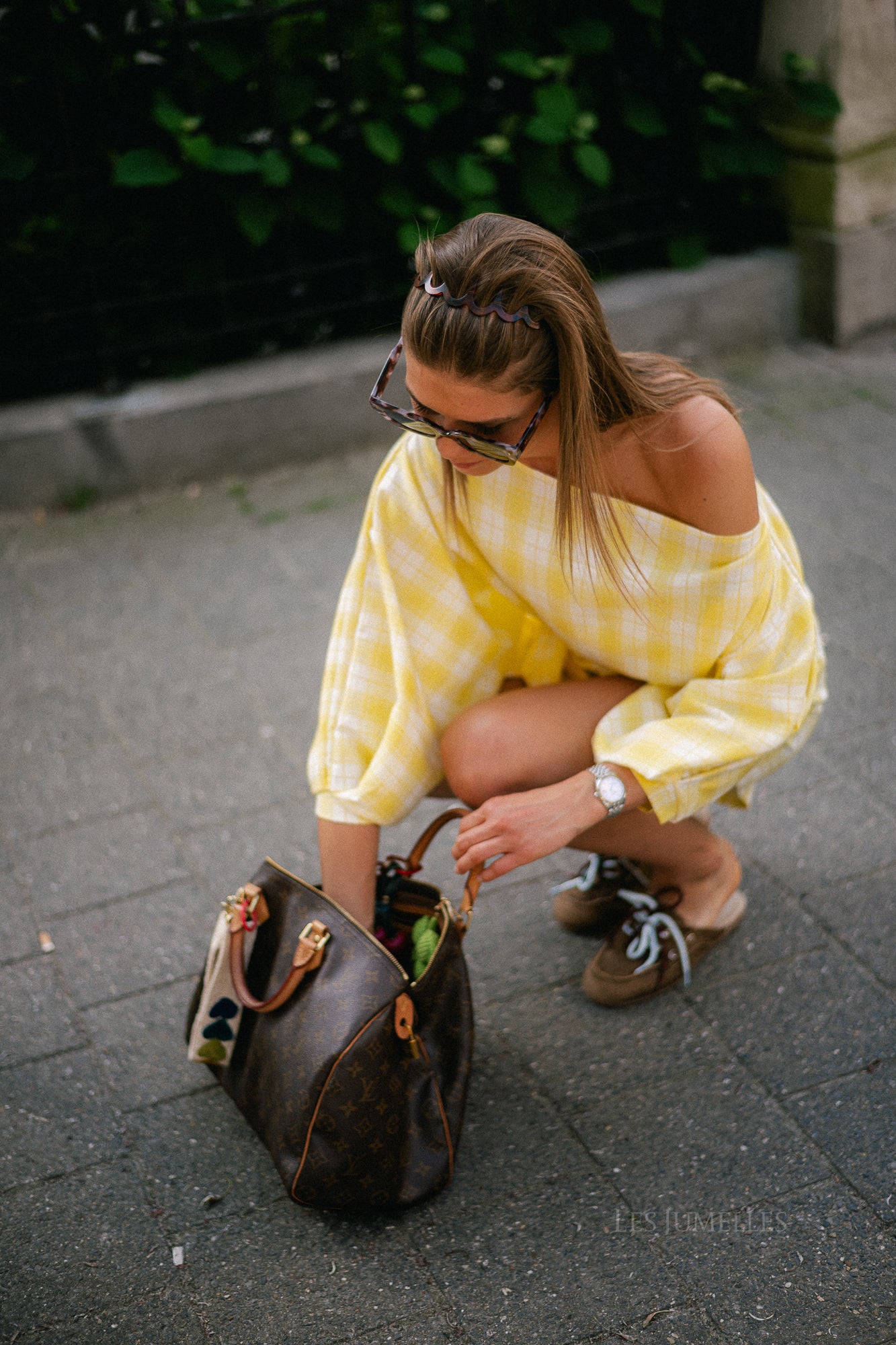 Cosette big checks blouse yellow