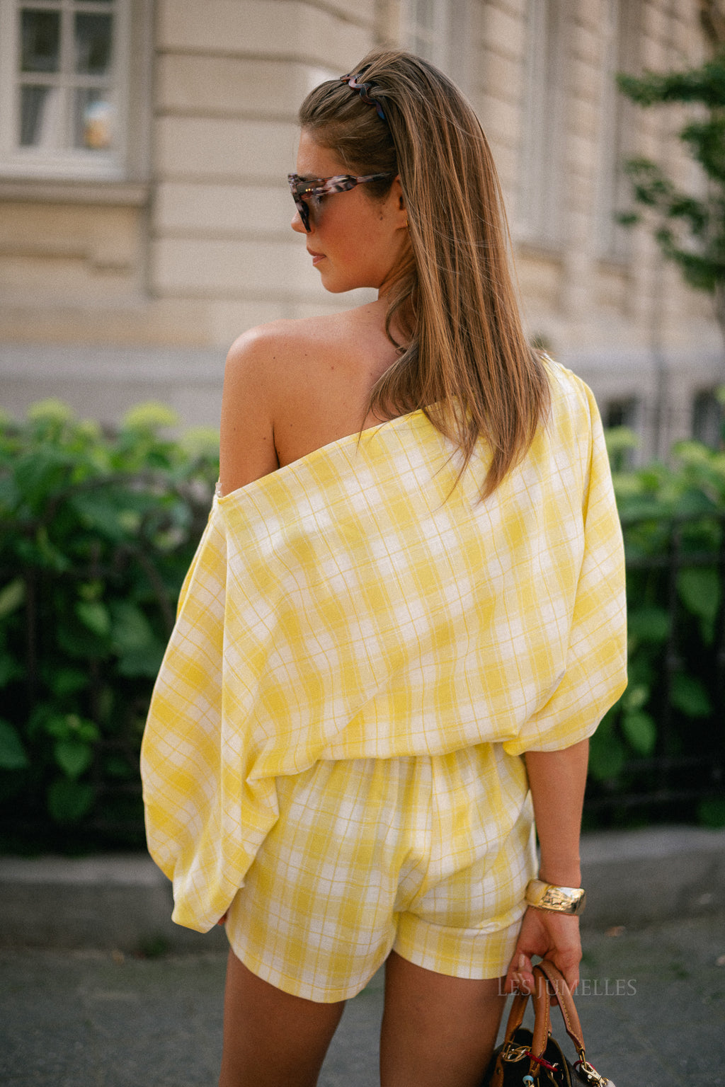 Cosette big checks skort yellow