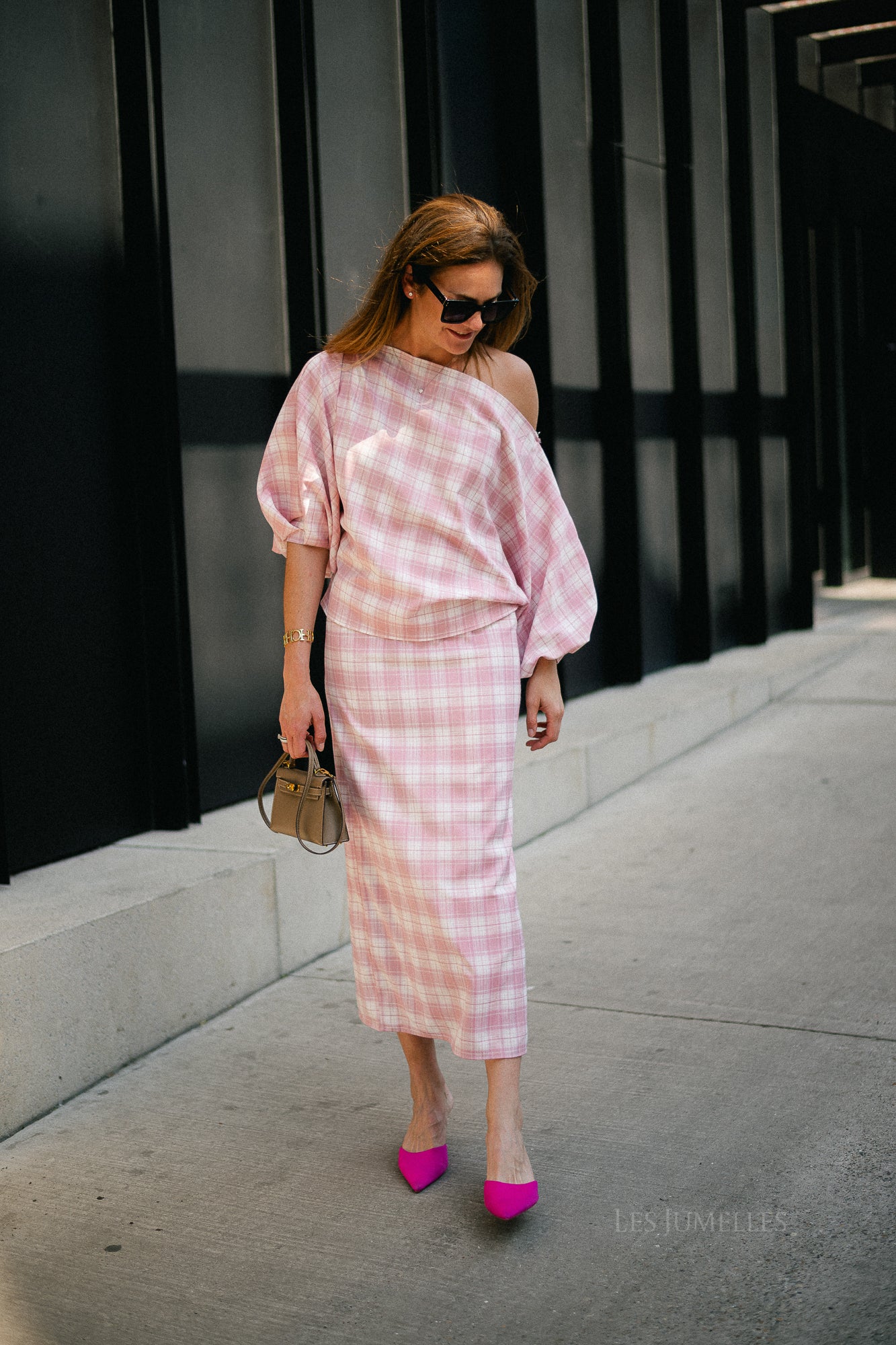 Cosette big checks skirt pink