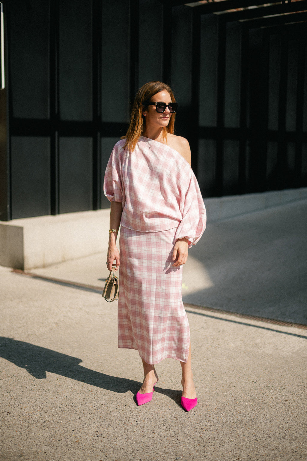 Cosette big checks skirt pink