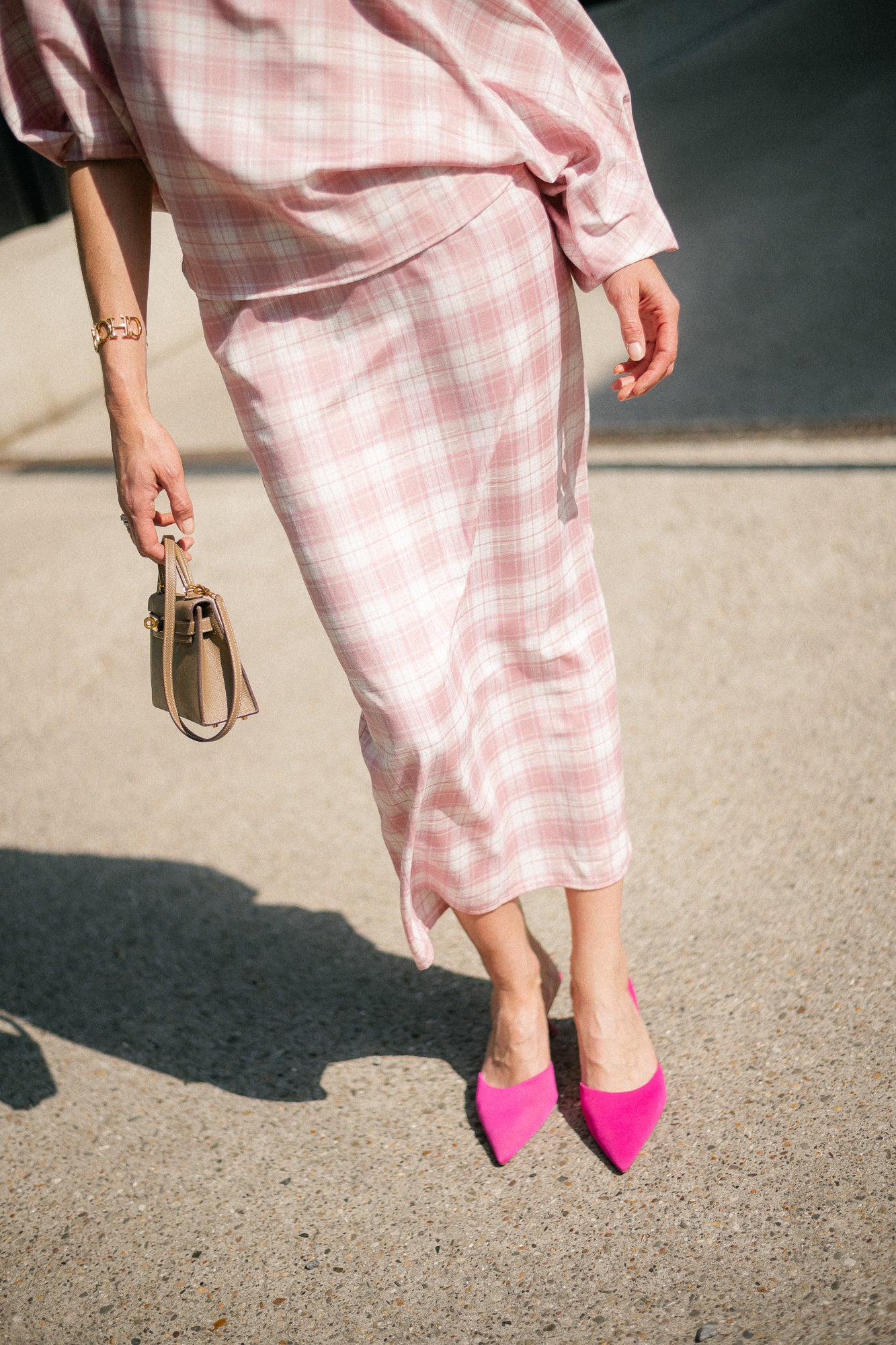 Cosette big checks skirt pink