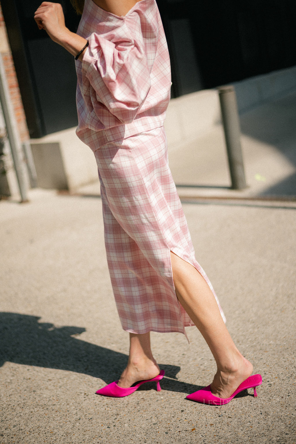 Cosette big checks skirt pink