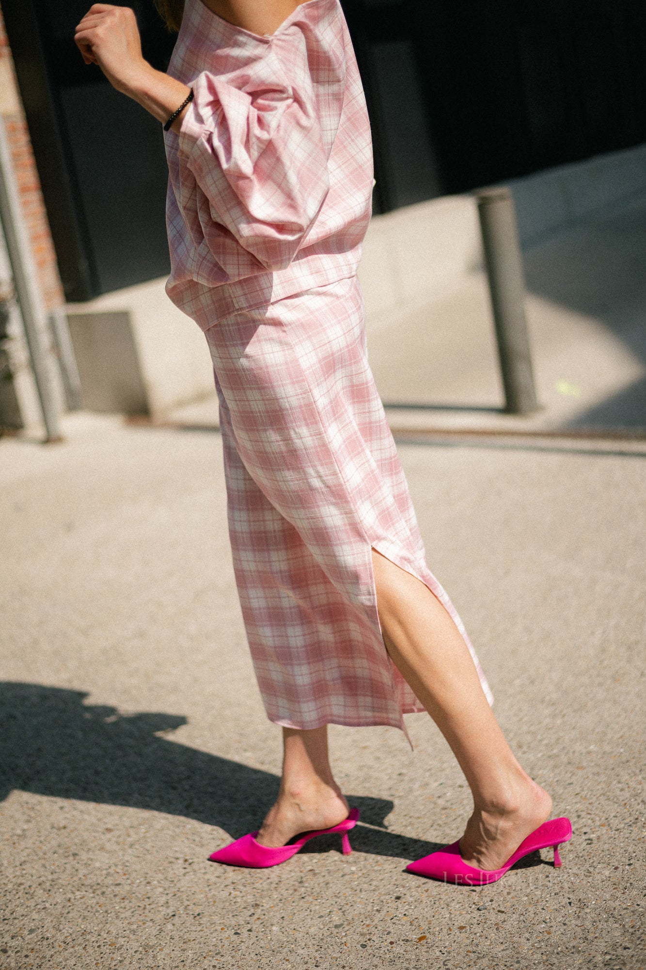 Cosette big checks skirt pink