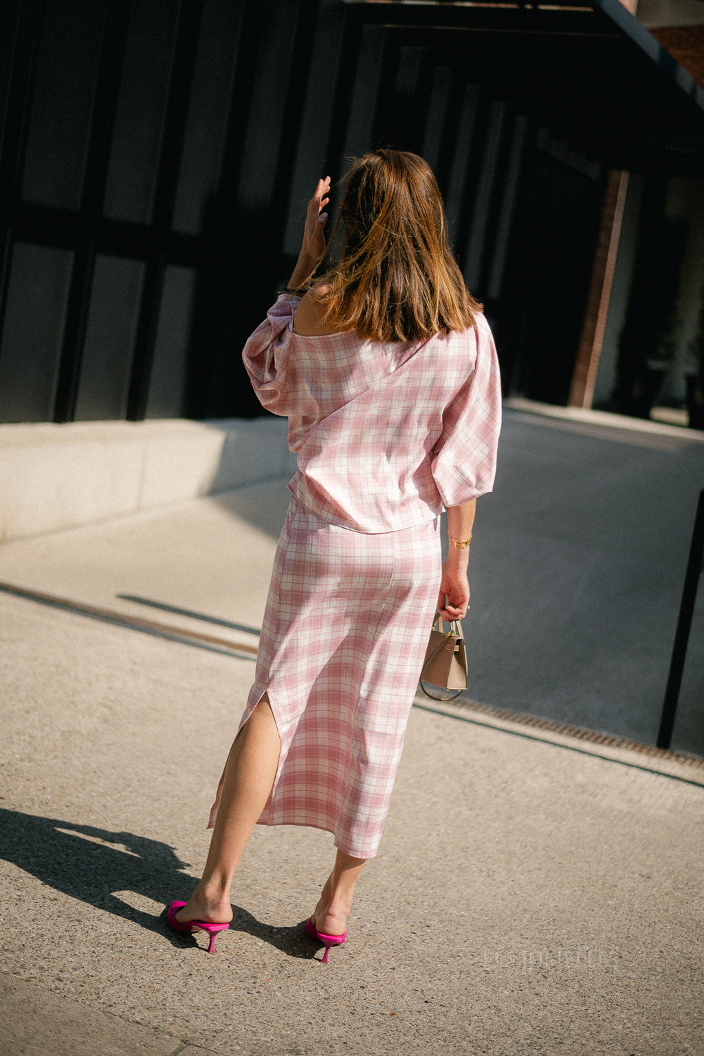 Cosette big checks skirt pink
