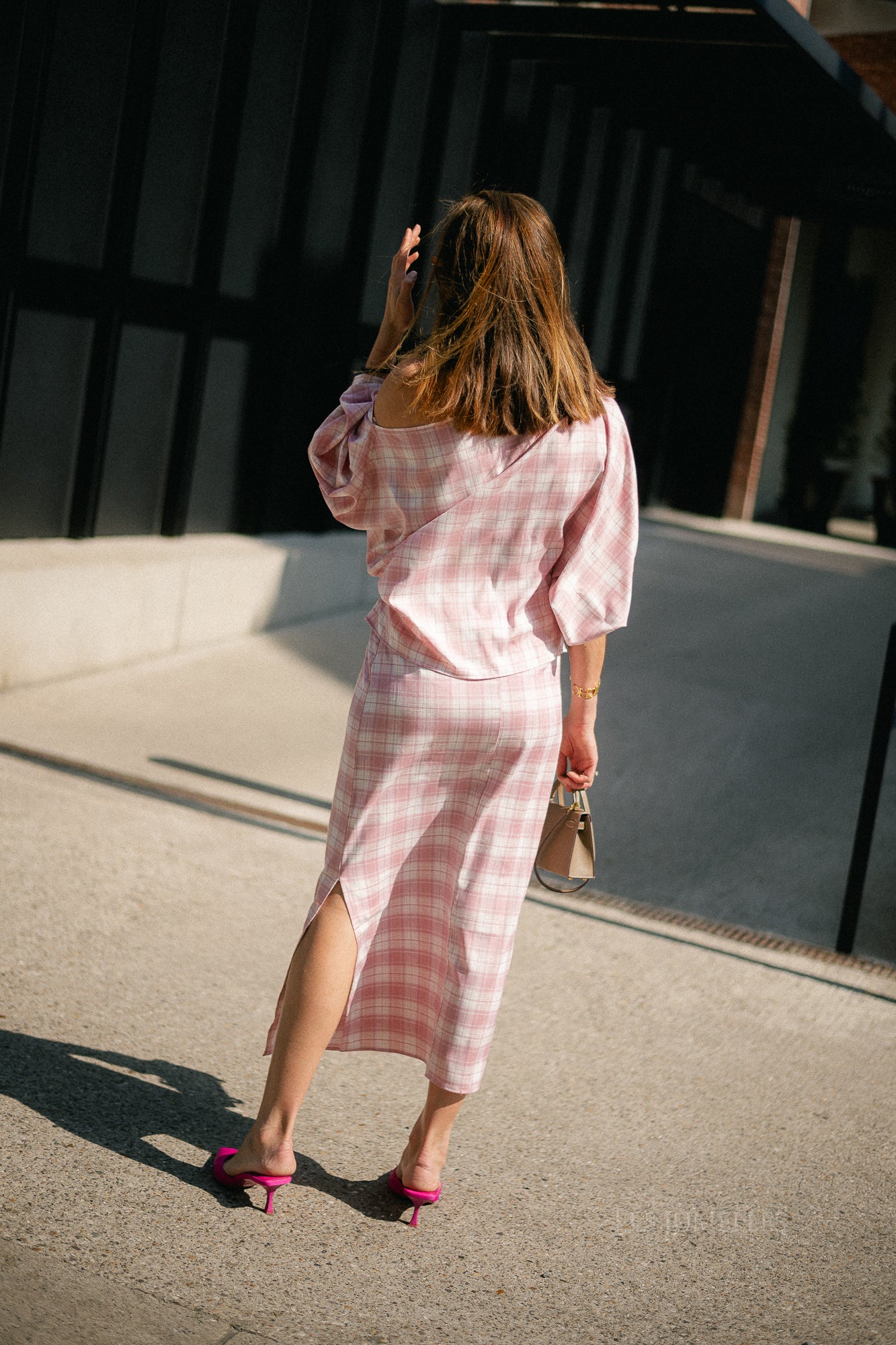 Cosette big checks skirt pink