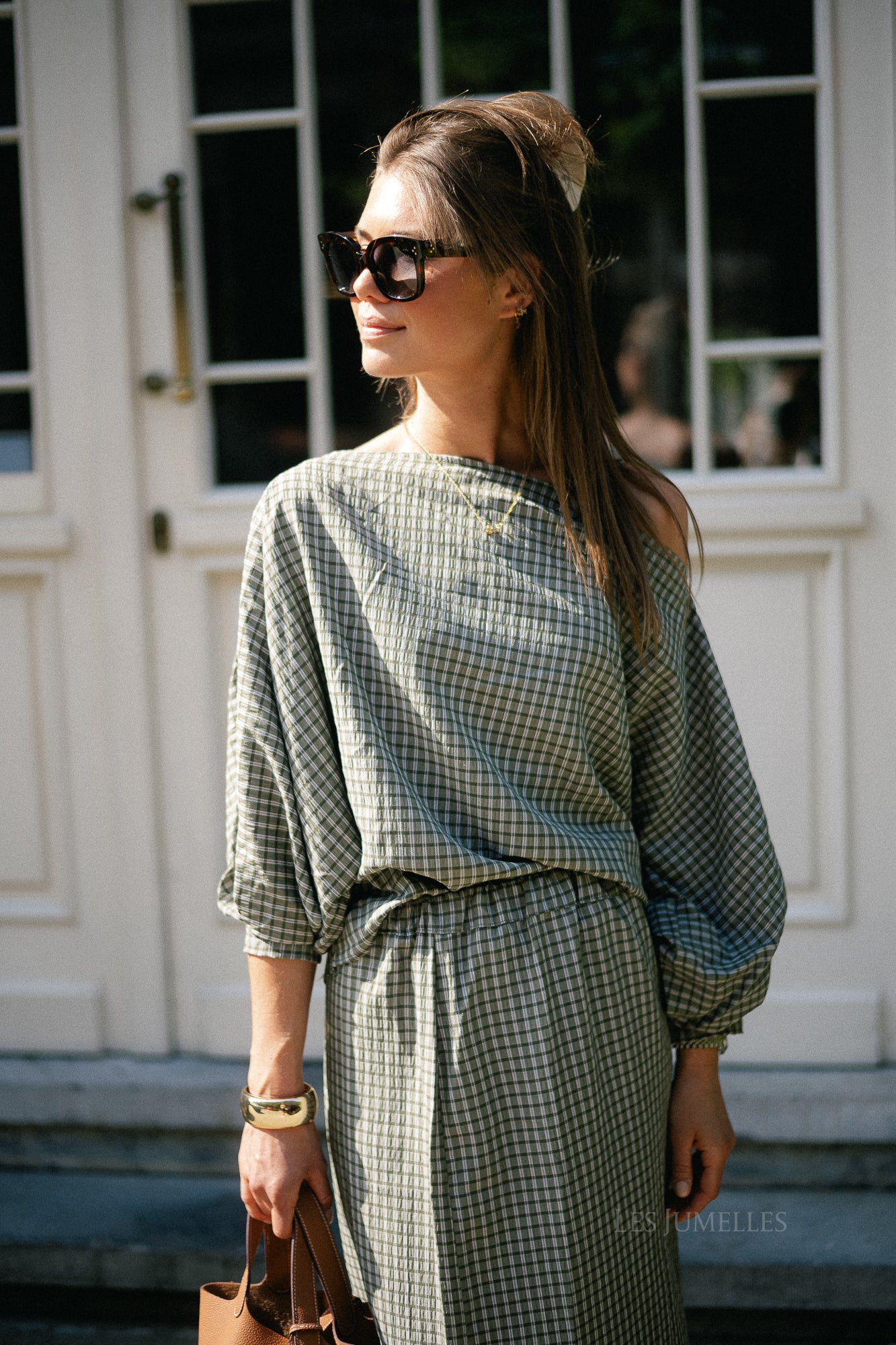 Cosette checkered blouse khaki