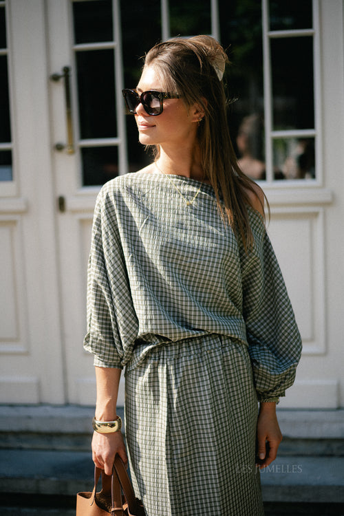 Cosette checkered blouse khaki